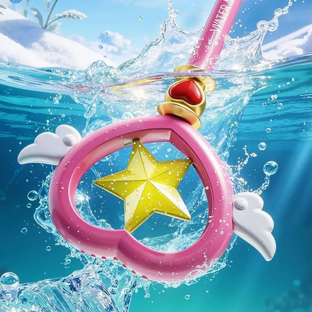 Water Park Toy 7-Hole Water Wand Love Shaped Splashing Spray Water Play Stick Handheld Pull Type Water Toys Water Play