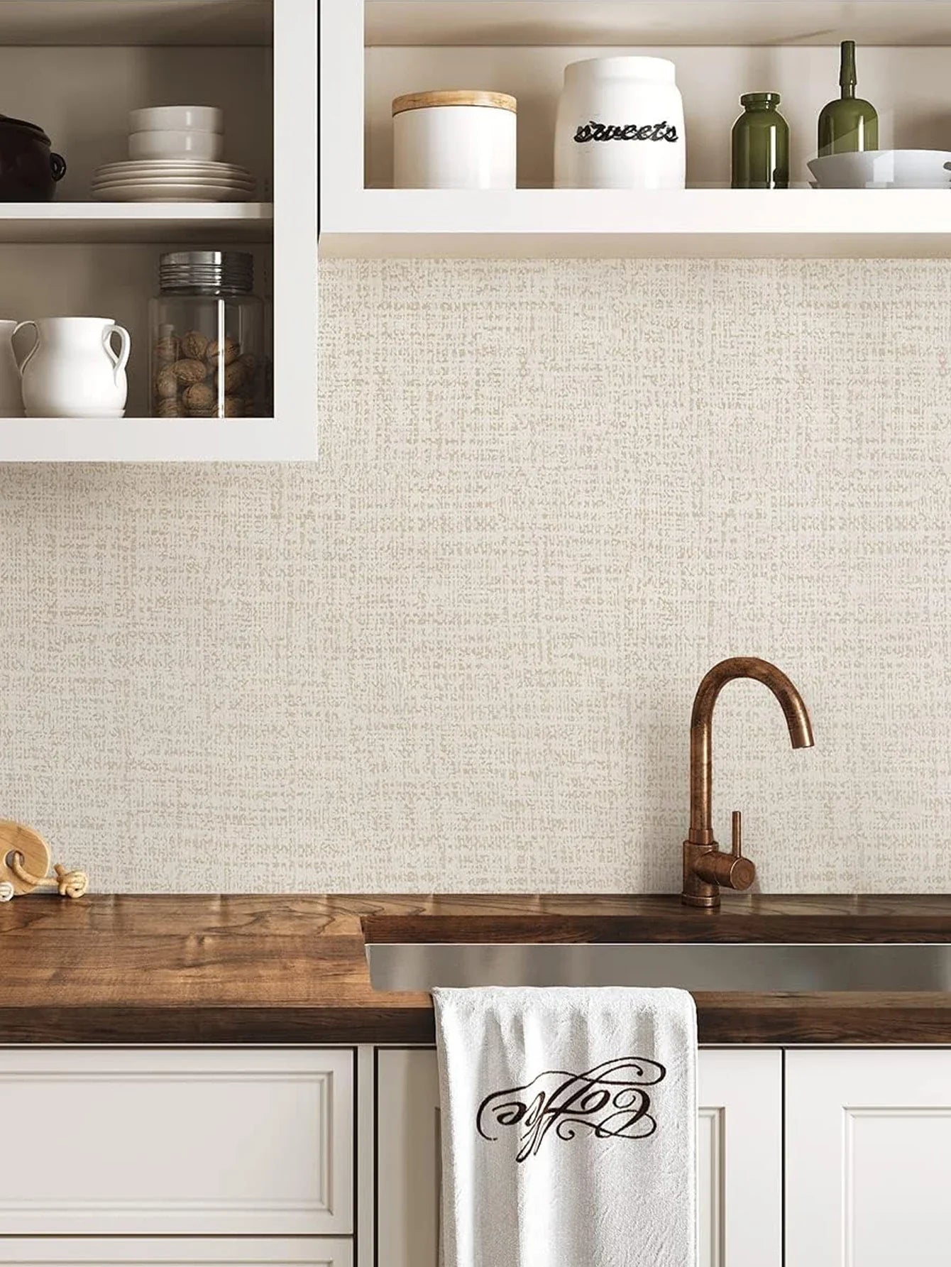 Grasscloth Peel and Stick Wallpaper Linen Self Adhesive Wallpaper Waterproof Removable Contact Paper for Cabinets Countertops