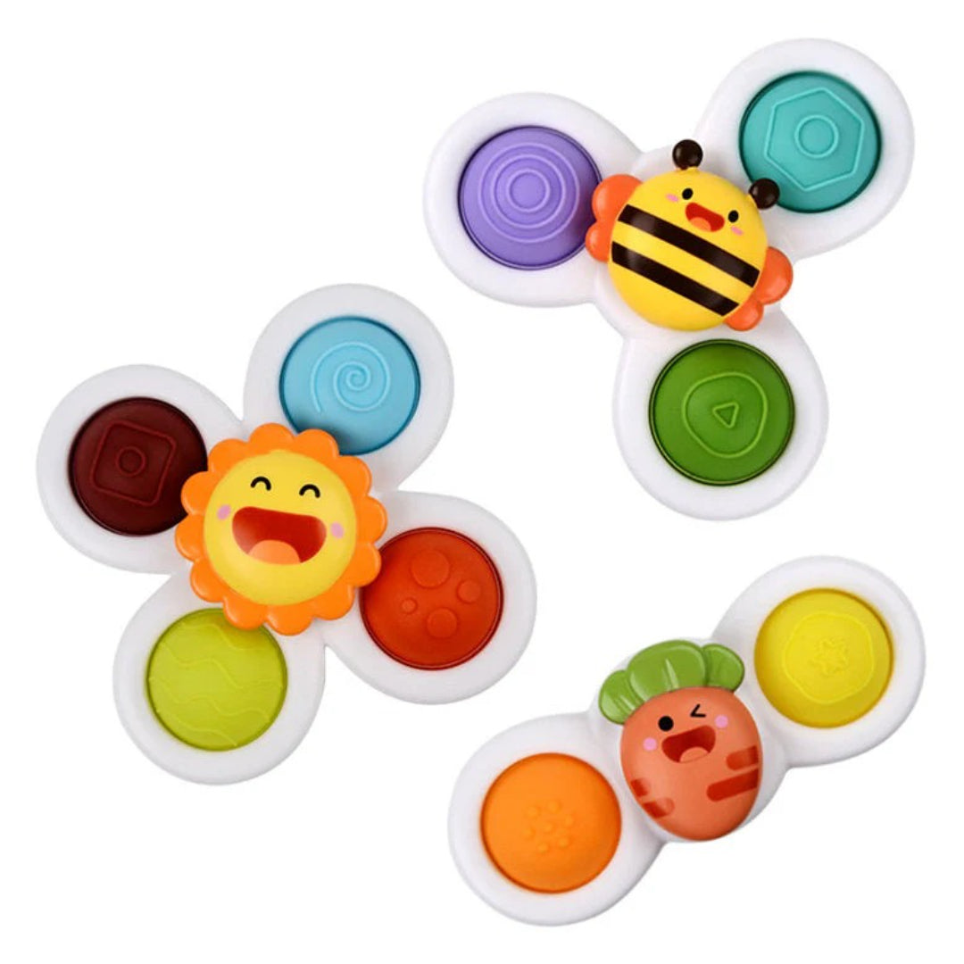 3-Piece Suction Cup Spinner Toy Set