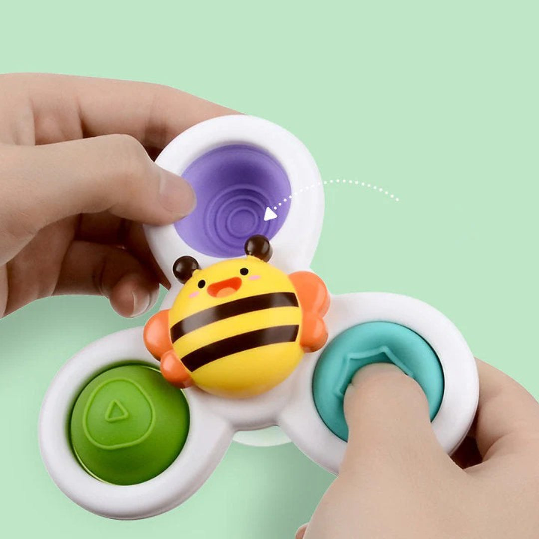 3-Piece Suction Cup Spinner Toy Set
