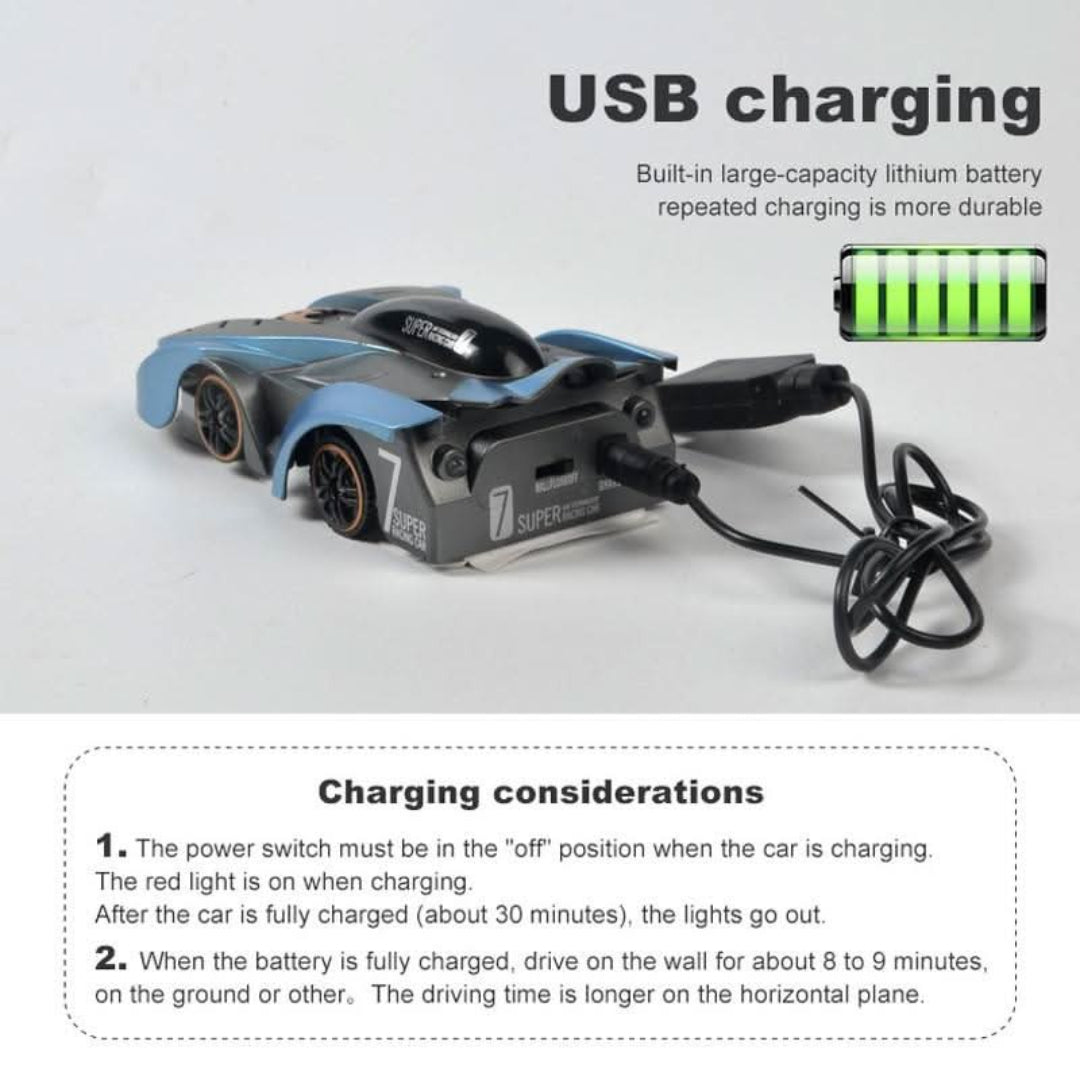 Wall-Crawling RC Stunt Car - Defy Gravity with Thrilling Wall and Ceiling Driving!