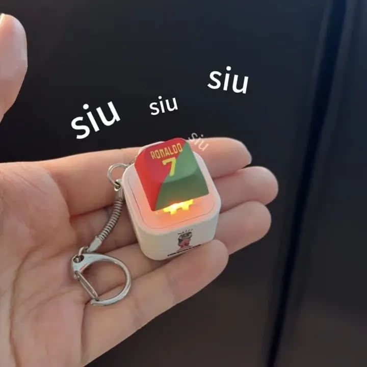 Mini SIUU Football Sound Button Keychain – Ronaldo Celebration Keychain
