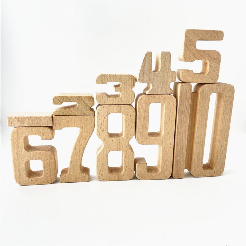 Montessori Wooden Math Numbers Blocks