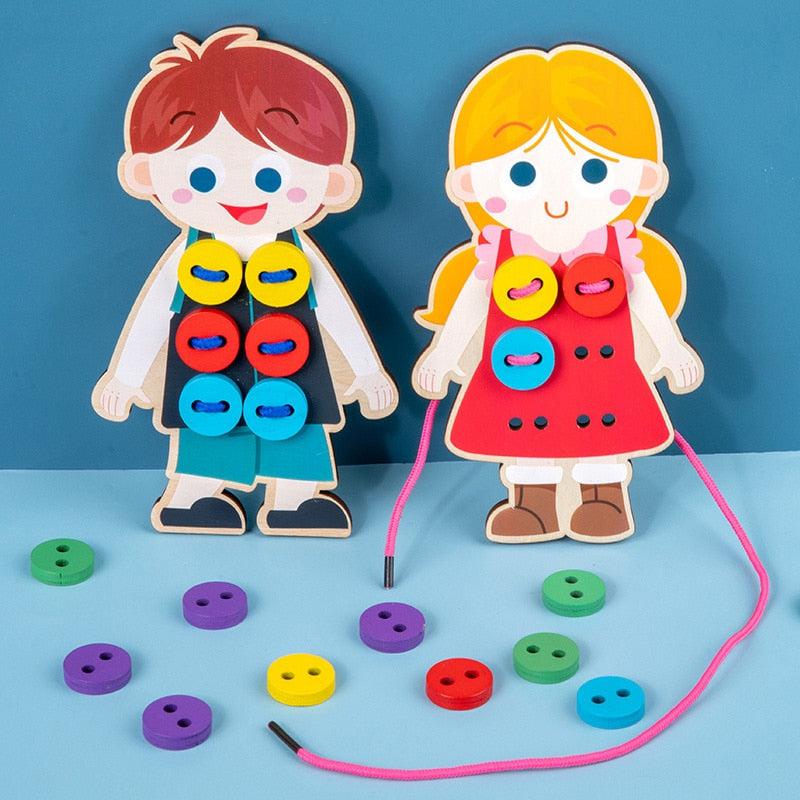 Wooden Threading Game