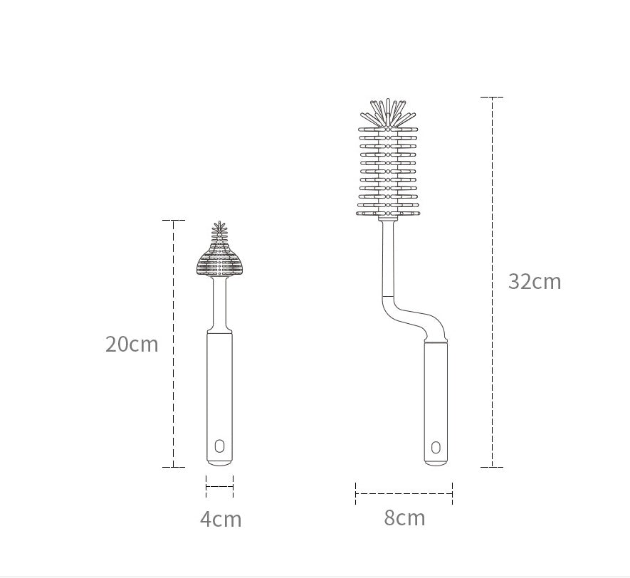 Silicone Bottle Cleaning Brush Set
