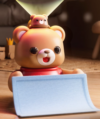 Panda playing with baby toy