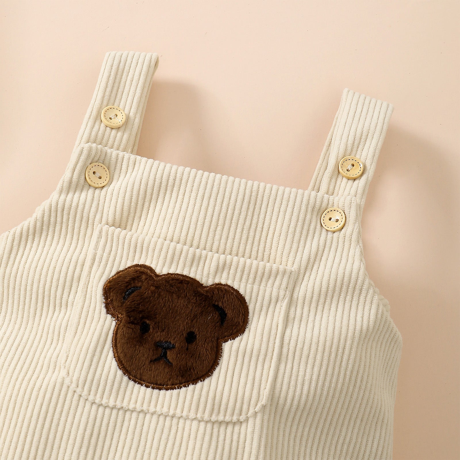 Bear Pocket Ribbed Romper