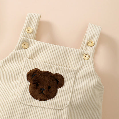 Bear Pocket Ribbed Romper