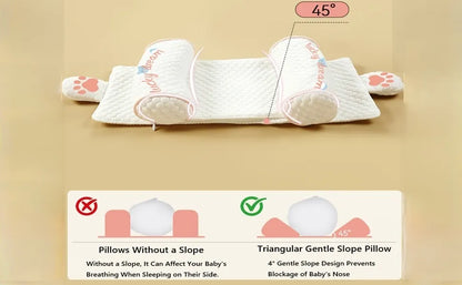 WEIQUEEN Adjustable Baby Head Shaping Pillow - Organic Cotton Anti-Flat Head Syndrome Cushion - Side Sleeper Support for Newborns 0-12 Months