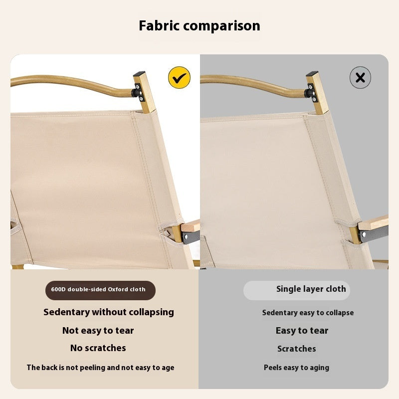 Outdoor Folding Chair Portable Suit - Gold Chair Frame Black Medium 1PCS product view