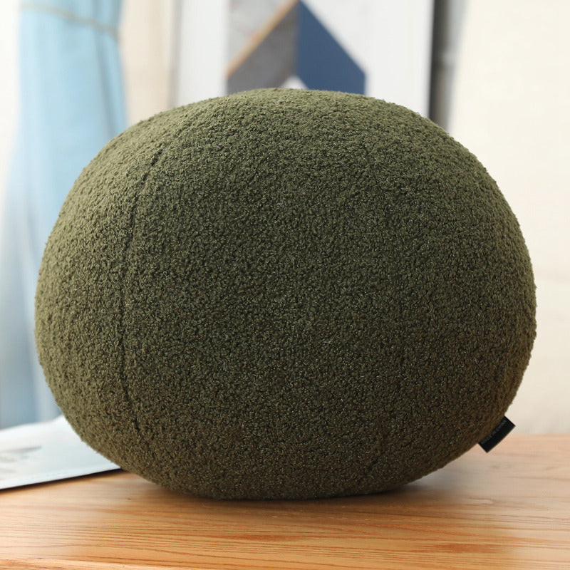 Three Dimensional Shaped Pillow Round Lumbar - White strip product view