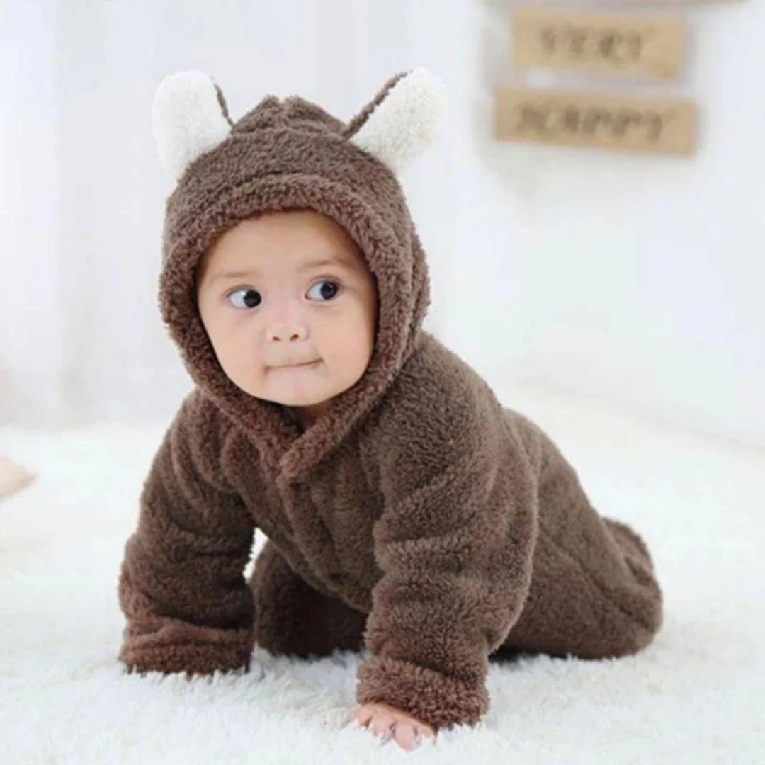 Hooded Infant Onesie with Ears - Cozy Pajamas