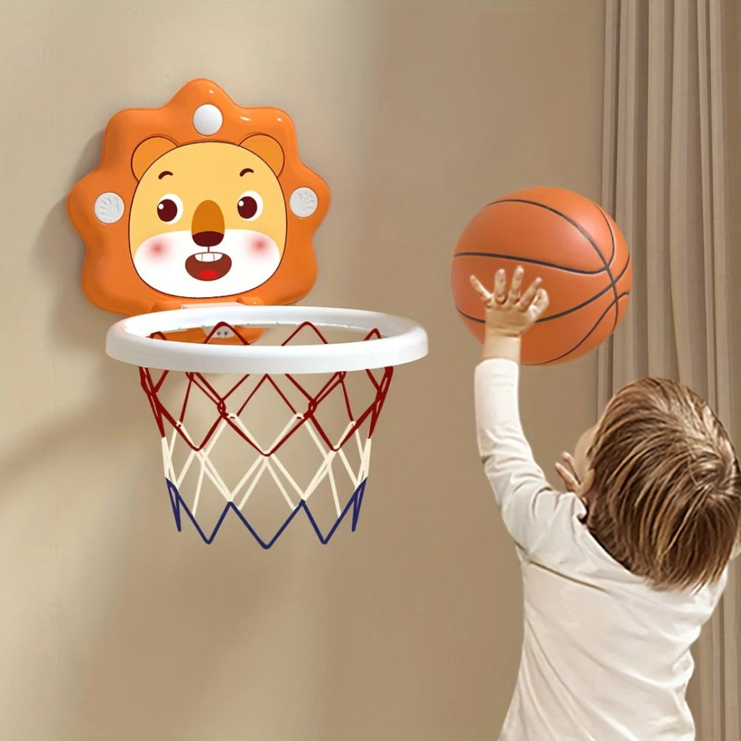 Wall-Mounted Basketball Hoop Set with Mini Balls and Pump