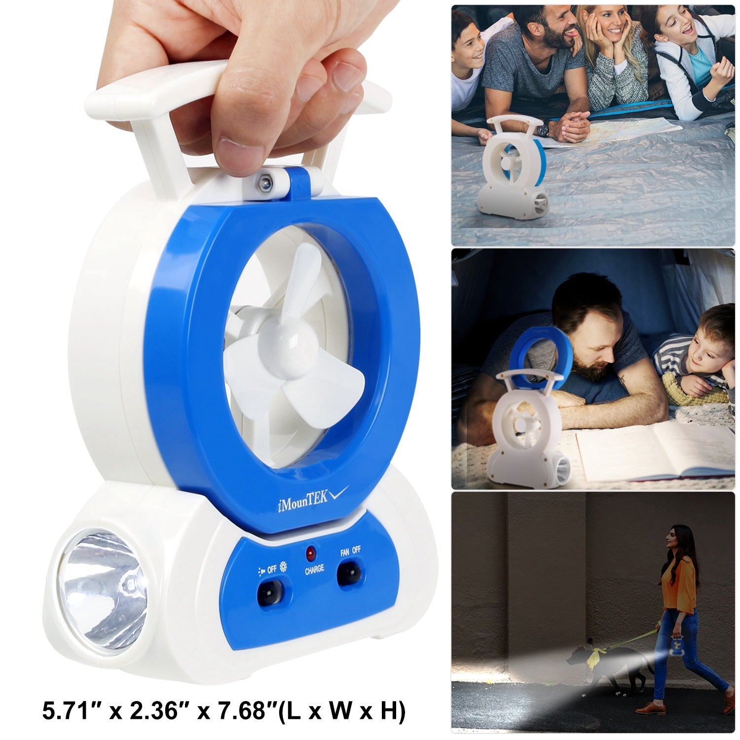 Desk Cooling Fan With 180Degree Adjustable LED Lamp Baby Stroller Fan Emergency Flashlight Torch For Household Camping Traveling