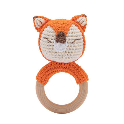 Crochet Wooden Baby Rattle