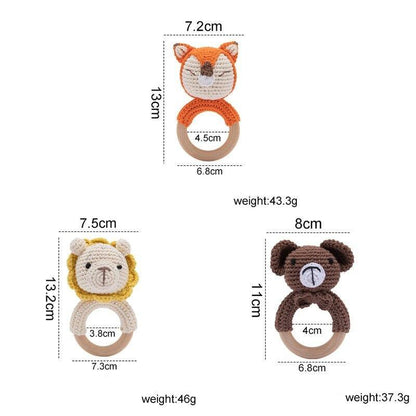 Crochet Wooden Baby Rattle