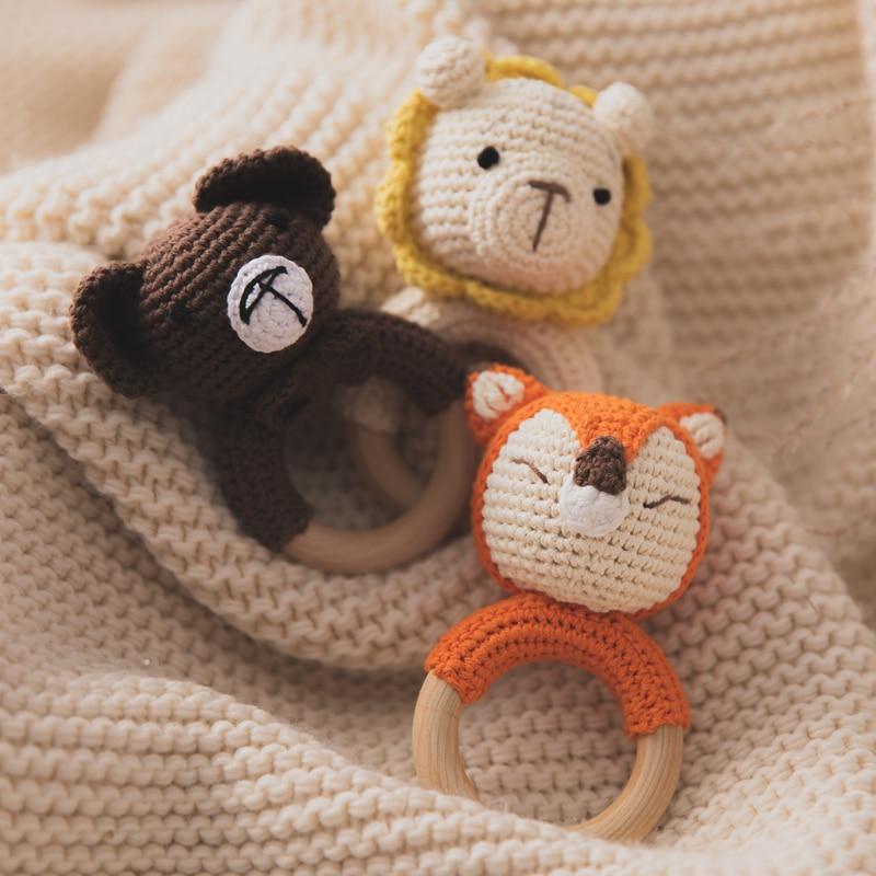 Crochet Wooden Baby Rattle