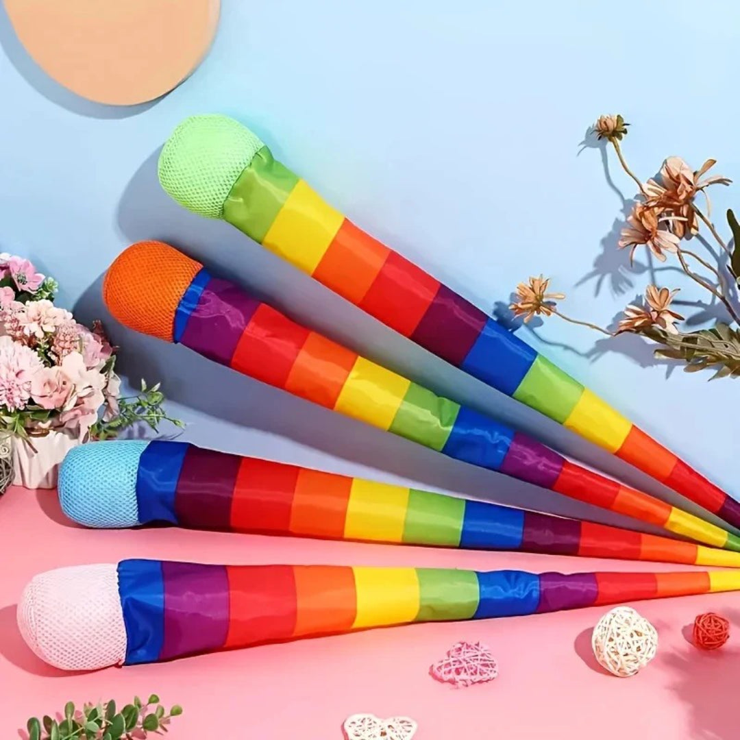 Rainbow-Tailed Foam Ball for Throwing and Catching Fun at the Playground