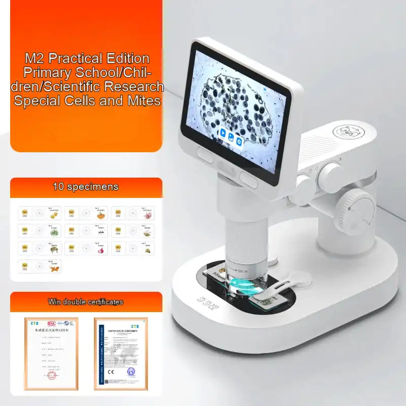 MEACAOFG Kid's Smart Optical Microscope Can Watch Jumping Tarts Dual Mode Handheld and Pedestal