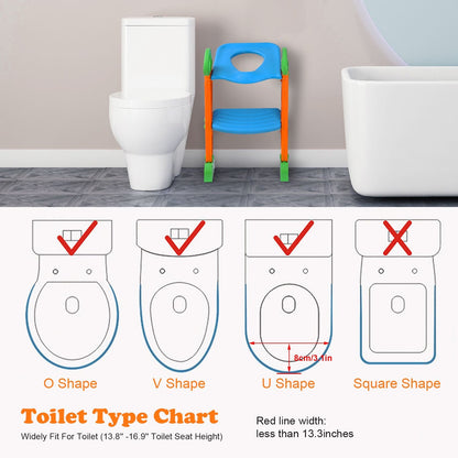 Foldable Potty Seat with Step Stool Ladder & Splash Guard