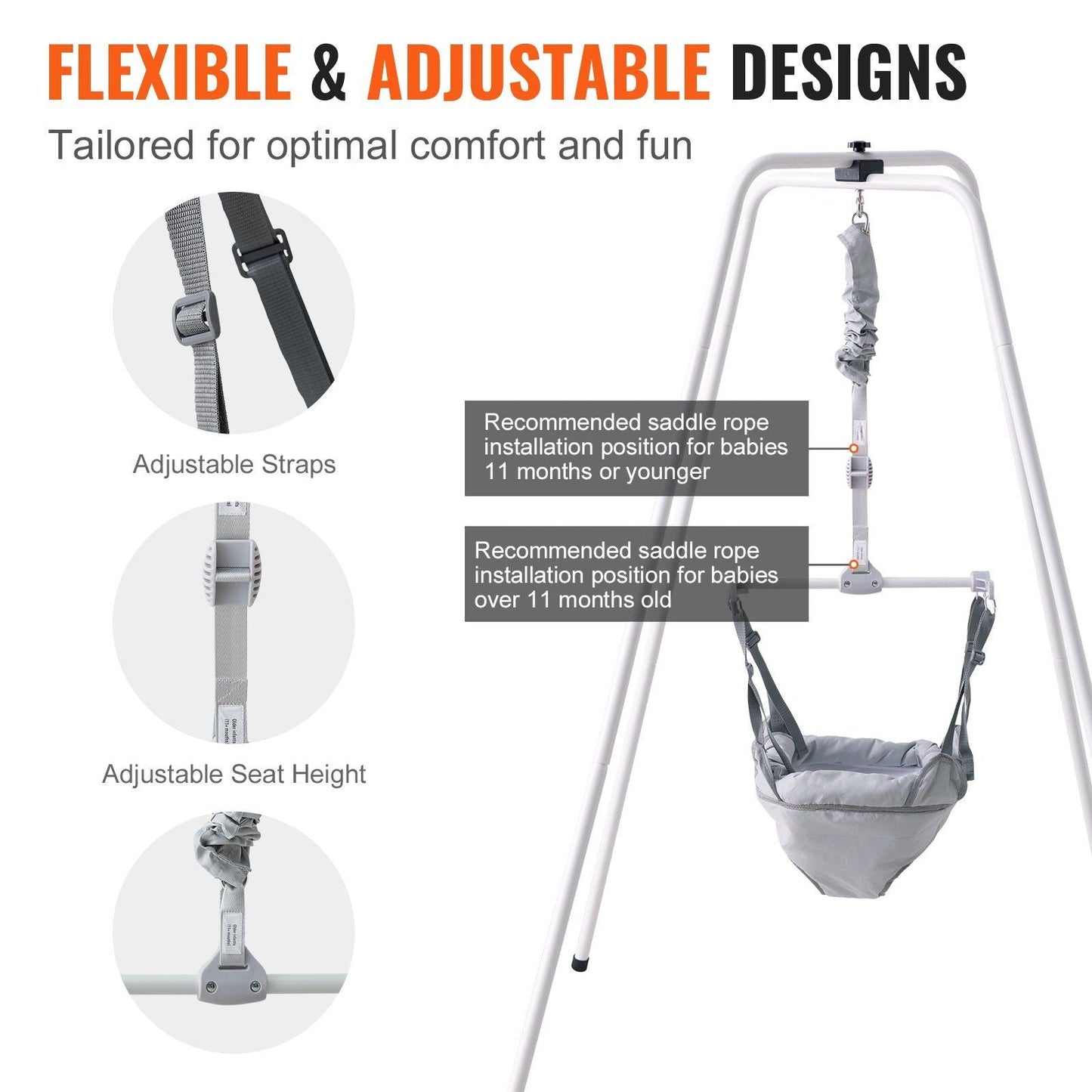 ActiveBounce™ Foldable Baby Activity Bouncer with Stable Stand & Premium Spring