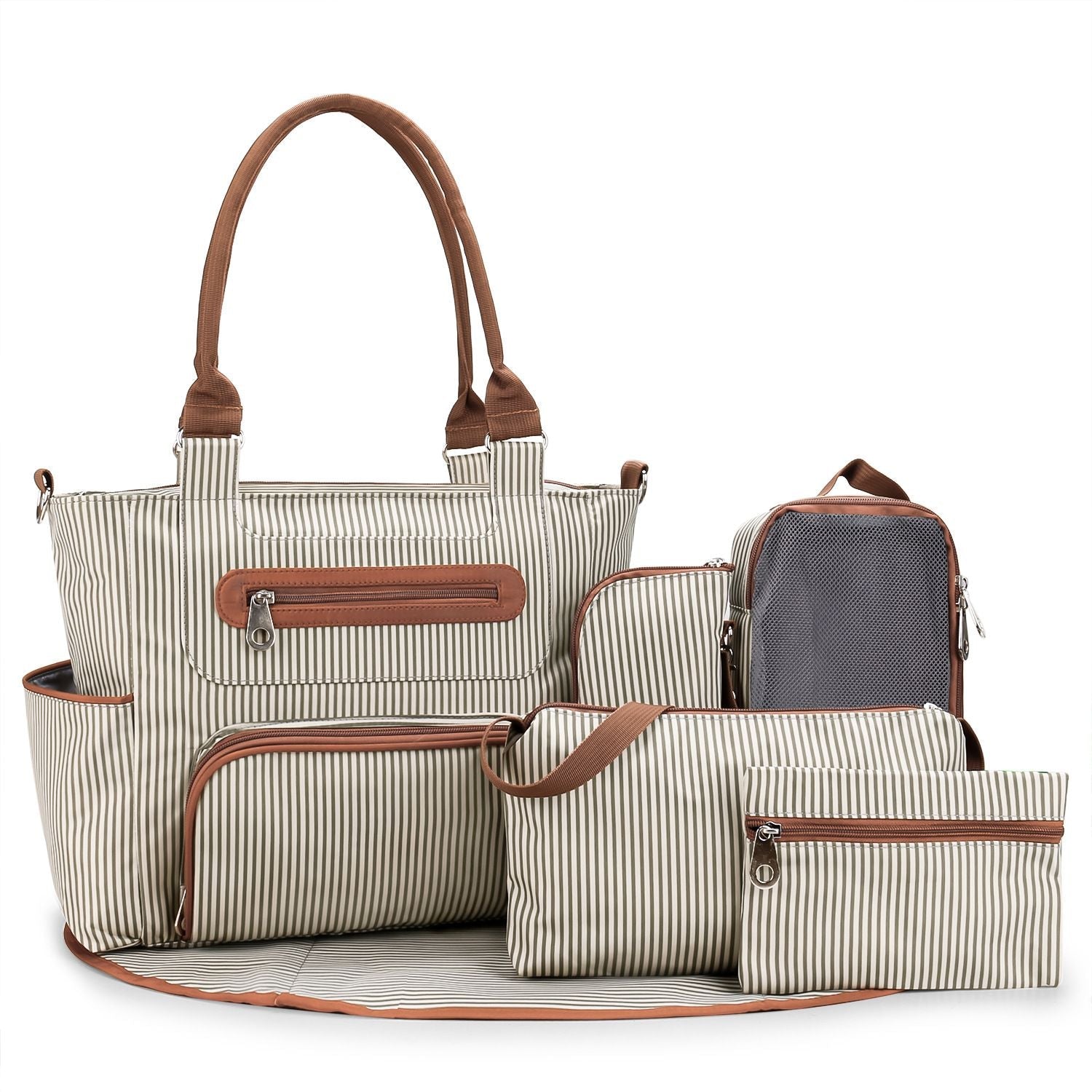 Deluxe Lightweight Large Diaper Bag 7 Pieces Set