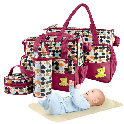 LuxeTote™ 5-in-1 Diaper Bag Travel Set
