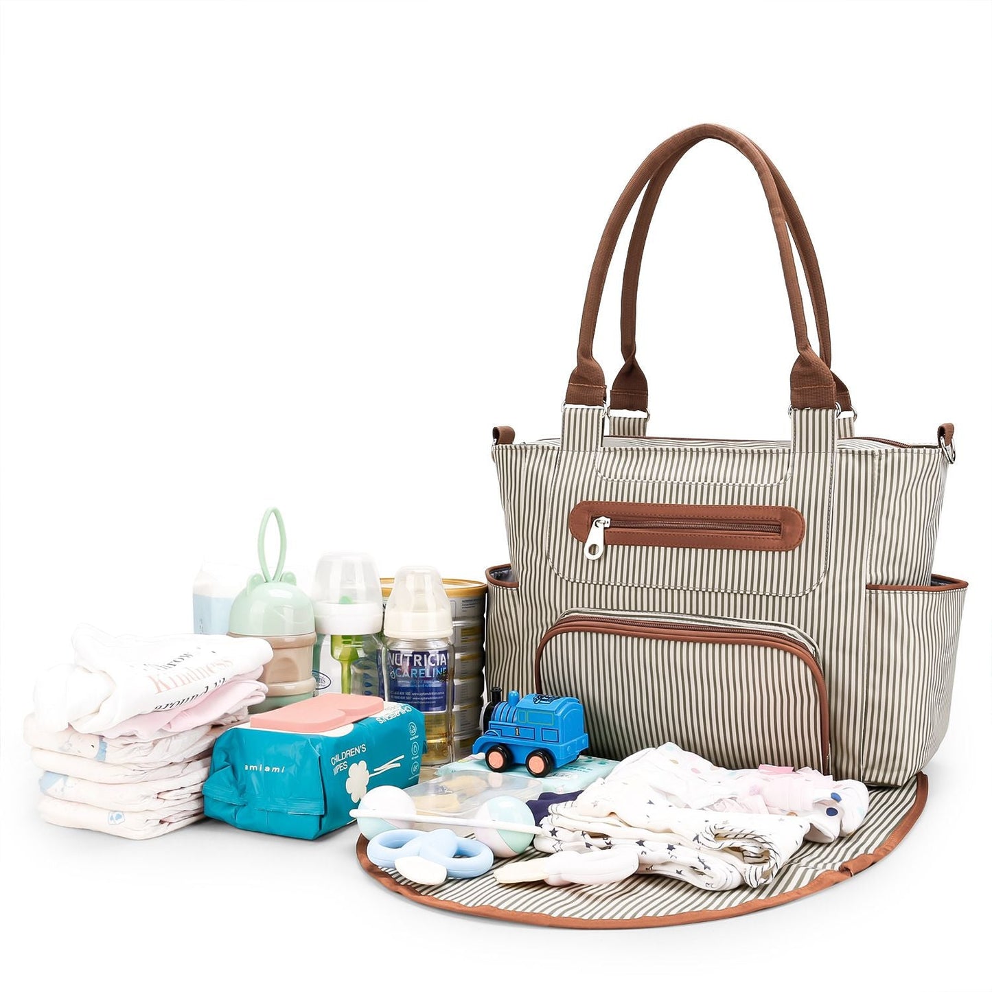 Deluxe Lightweight Large Diaper Bag 7 Pieces Set