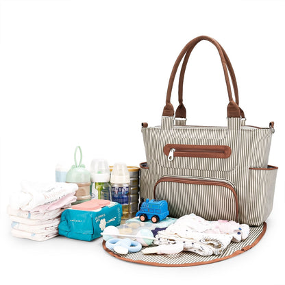 Deluxe Lightweight Large Diaper Bag 7 Pieces Set