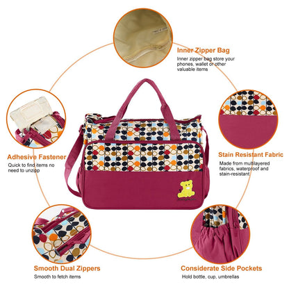 LuxeTote™ 5-in-1 Diaper Bag Travel Set