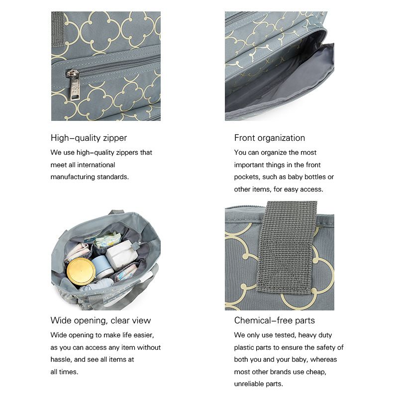 Deluxe Lightweight Large Diaper Bag 7 Pieces Set