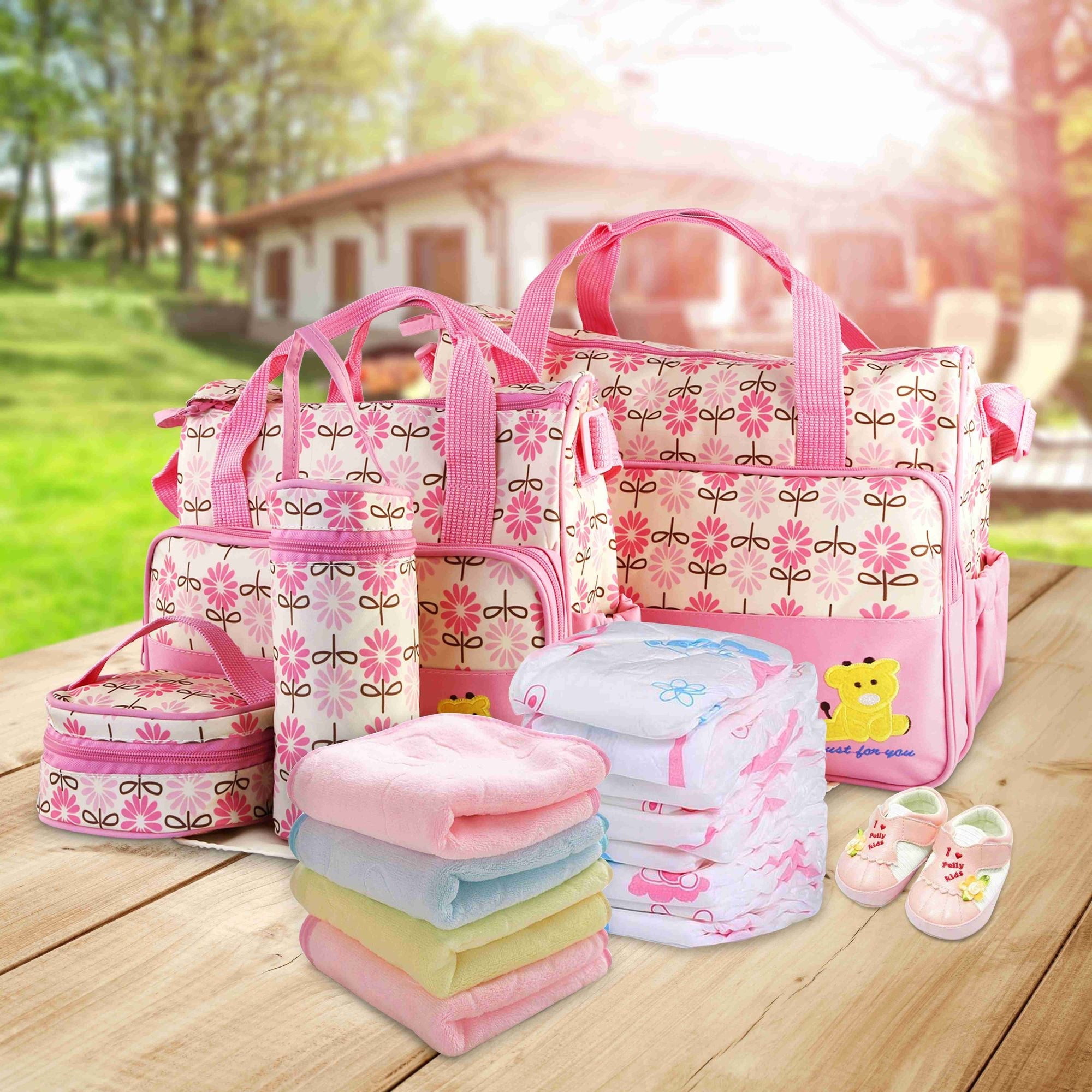 LuxeTote™ 5-in-1 Diaper Bag Travel Set
