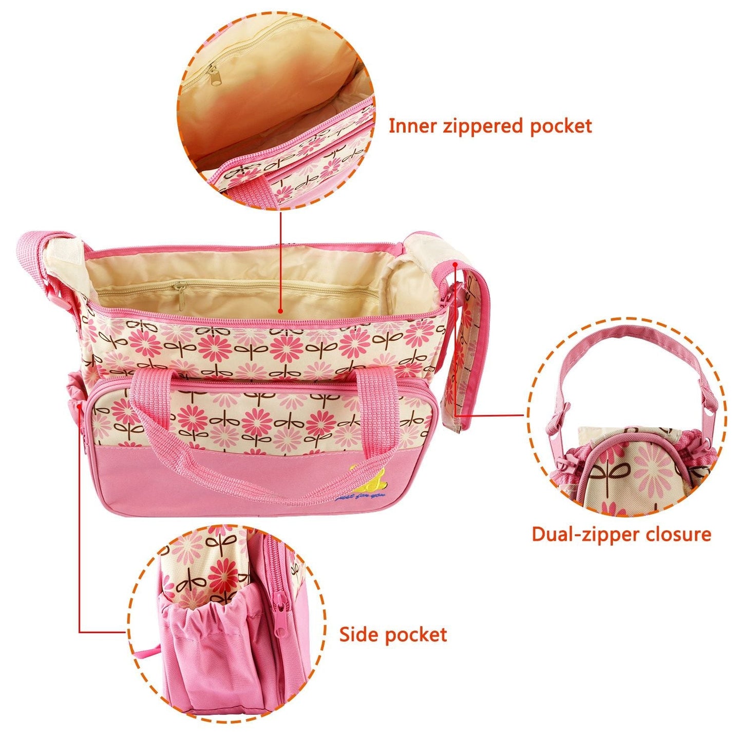LuxeTote™ 5-in-1 Diaper Bag Travel Set