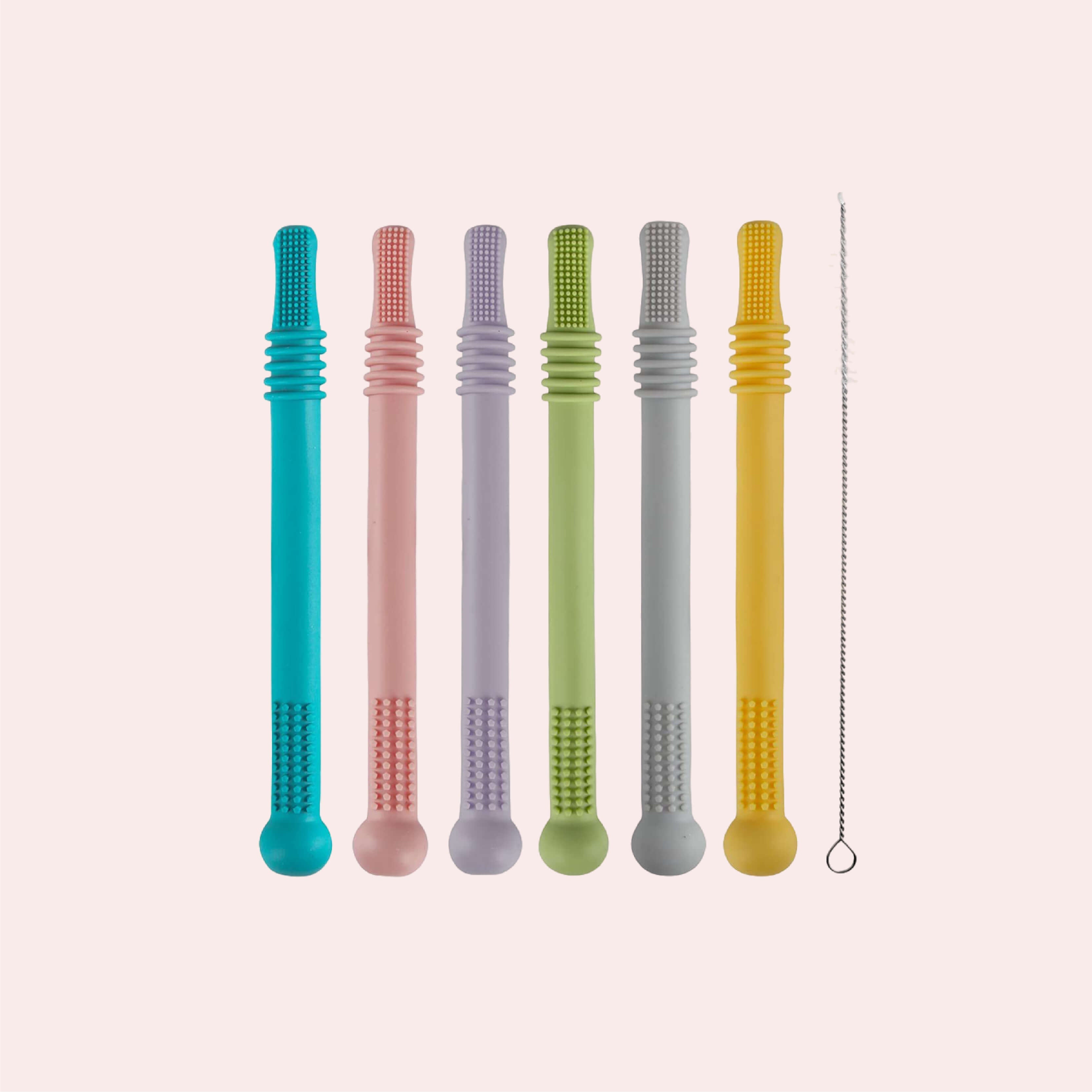 Hollow Teether Tube Chew Straw Sensory Toy