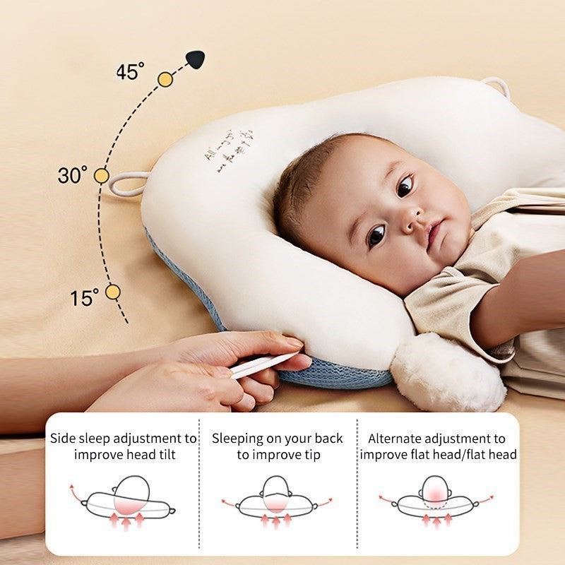 Baby Correction Head Shaping Pillow - Blue white No drawcord style product view