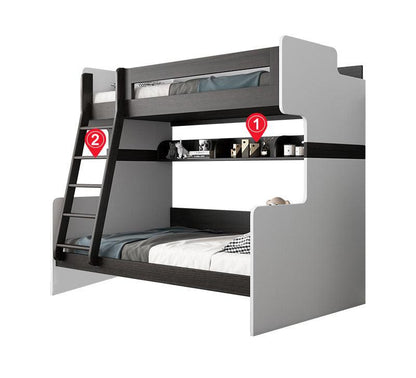 Baby Blush Modern Bunk Bed with Storage Options