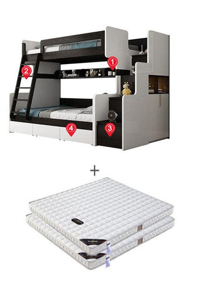 Baby Blush Modern Bunk Bed with Storage Options