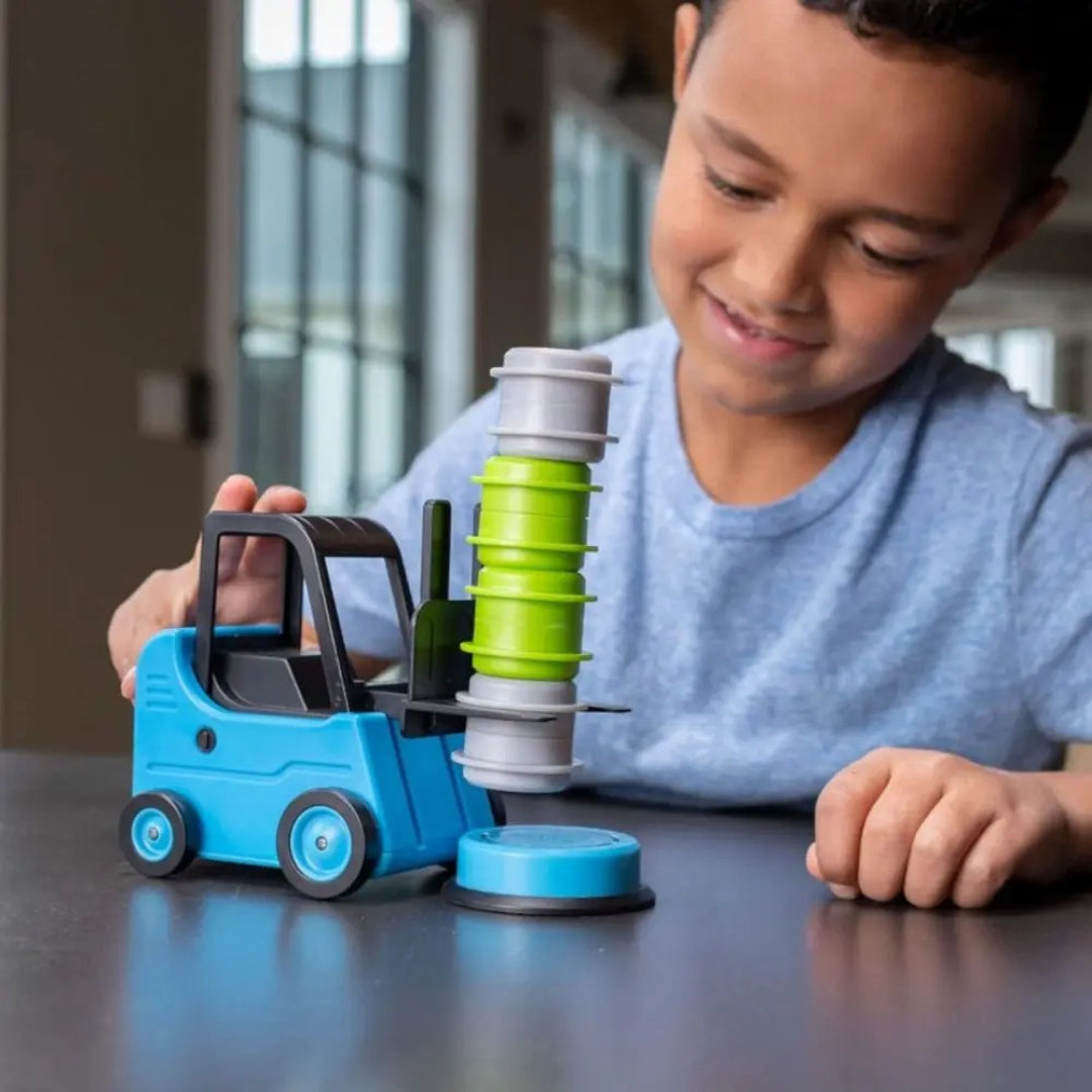 Forklift Stacking Challenge: A Dexterity and Balance Toy