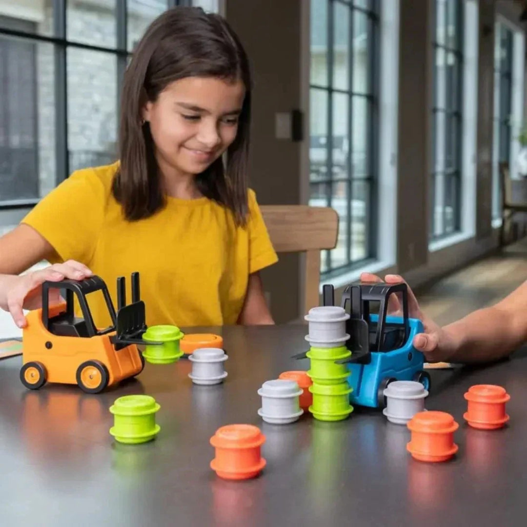 Forklift Stacking Challenge: A Dexterity and Balance Toy