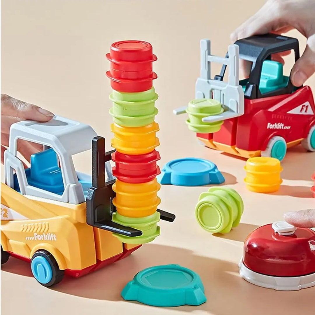 Forklift Stacking Challenge: A Dexterity and Balance Toy