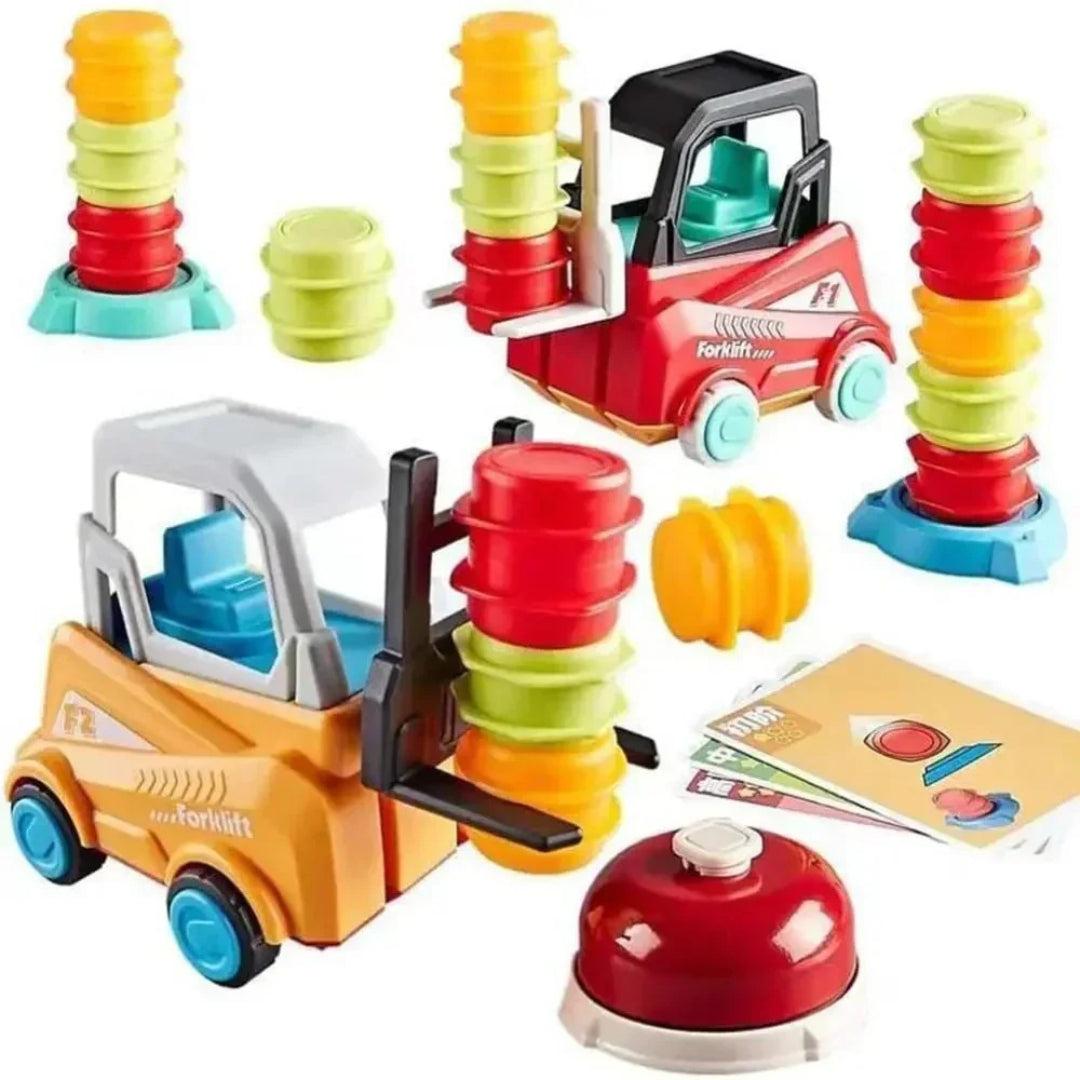 Forklift Stacking Challenge: A Dexterity and Balance Toy
