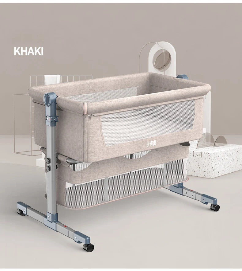 Foldable Rocking Baby Crib - Khaki product view