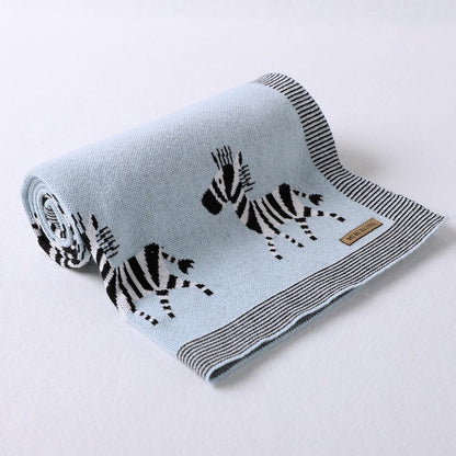 Knit Baby Blanket - Zebra