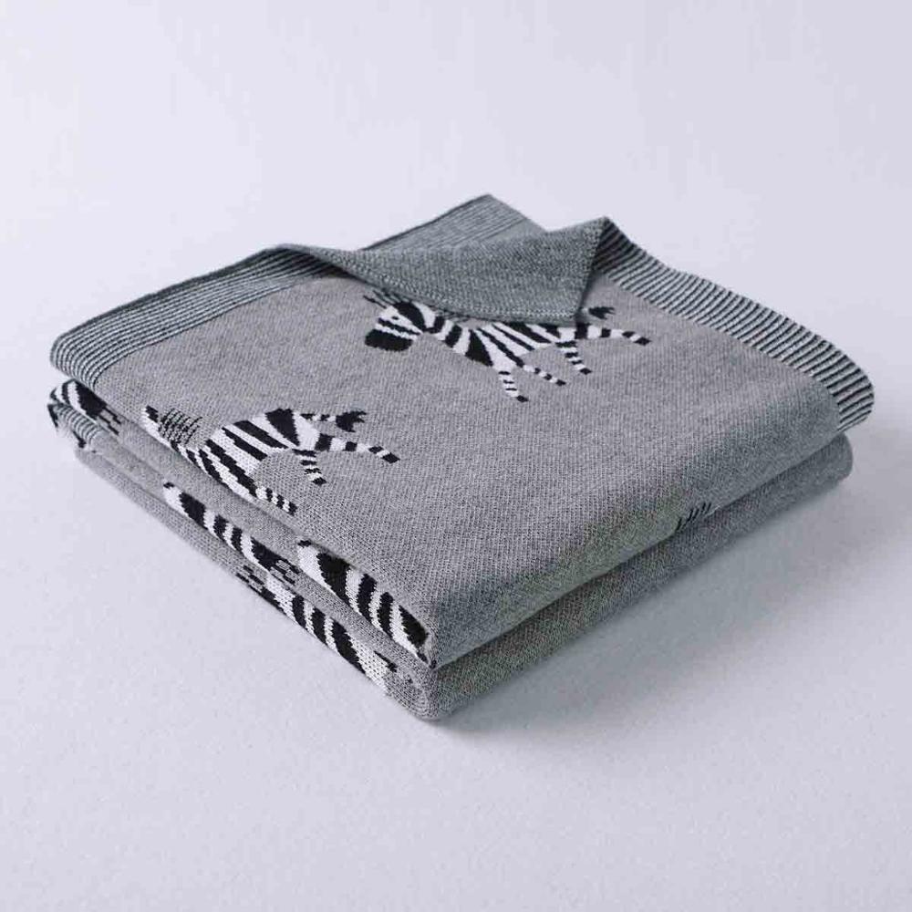 Knit Baby Blanket - Zebra