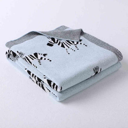 Knit Baby Blanket - Zebra