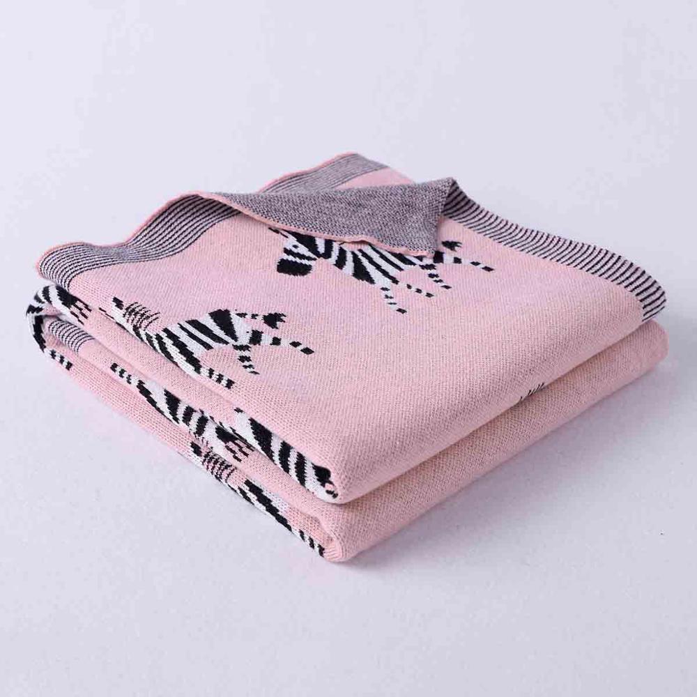 Knit Baby Blanket - Zebra