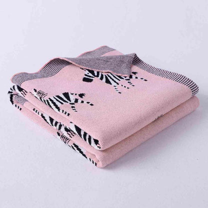 Knit Baby Blanket - Zebra