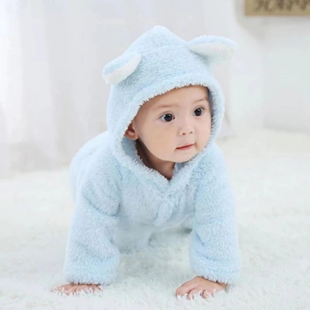 Hooded Infant Onesie with Ears - Cozy Pajamas