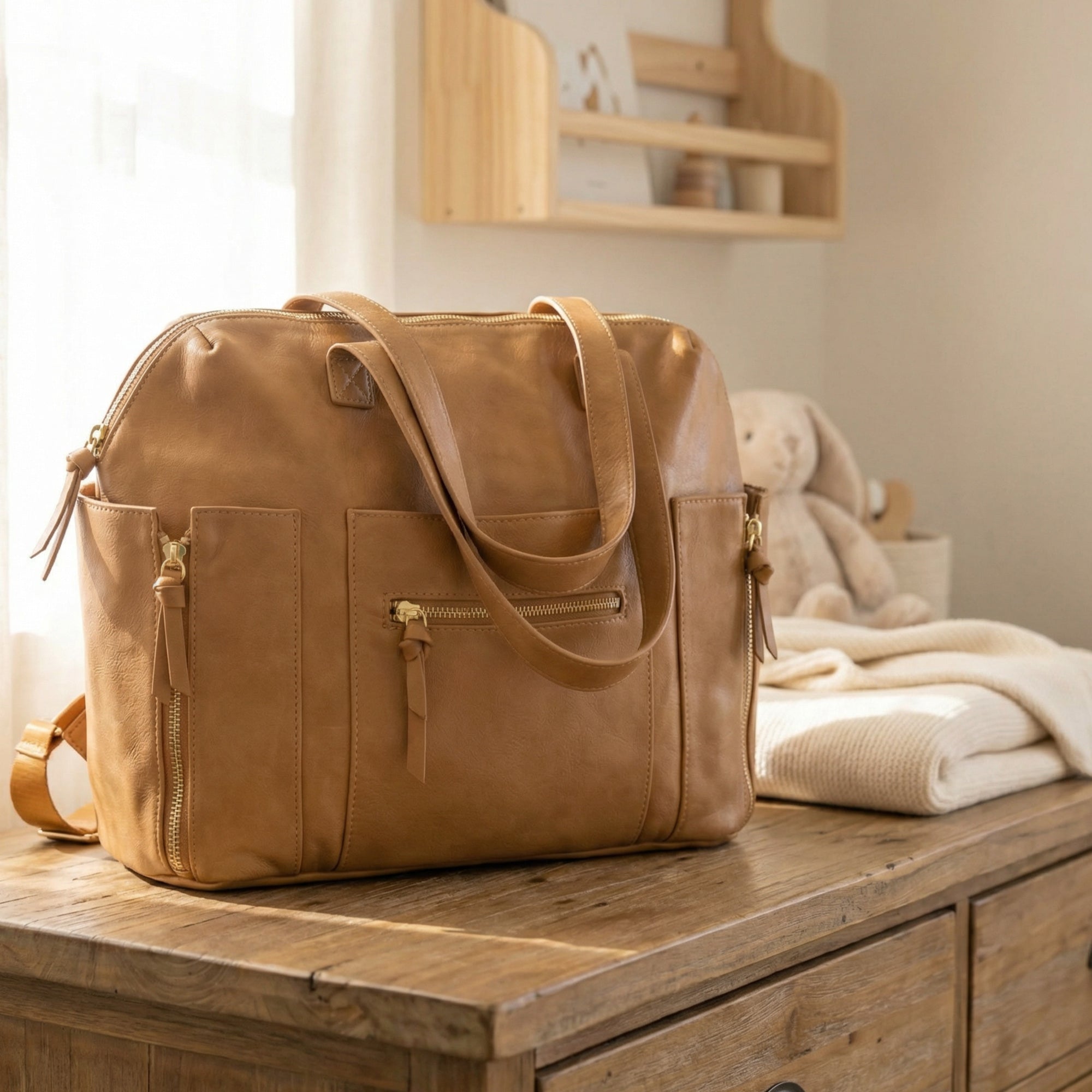 Leather Diaper Backpack