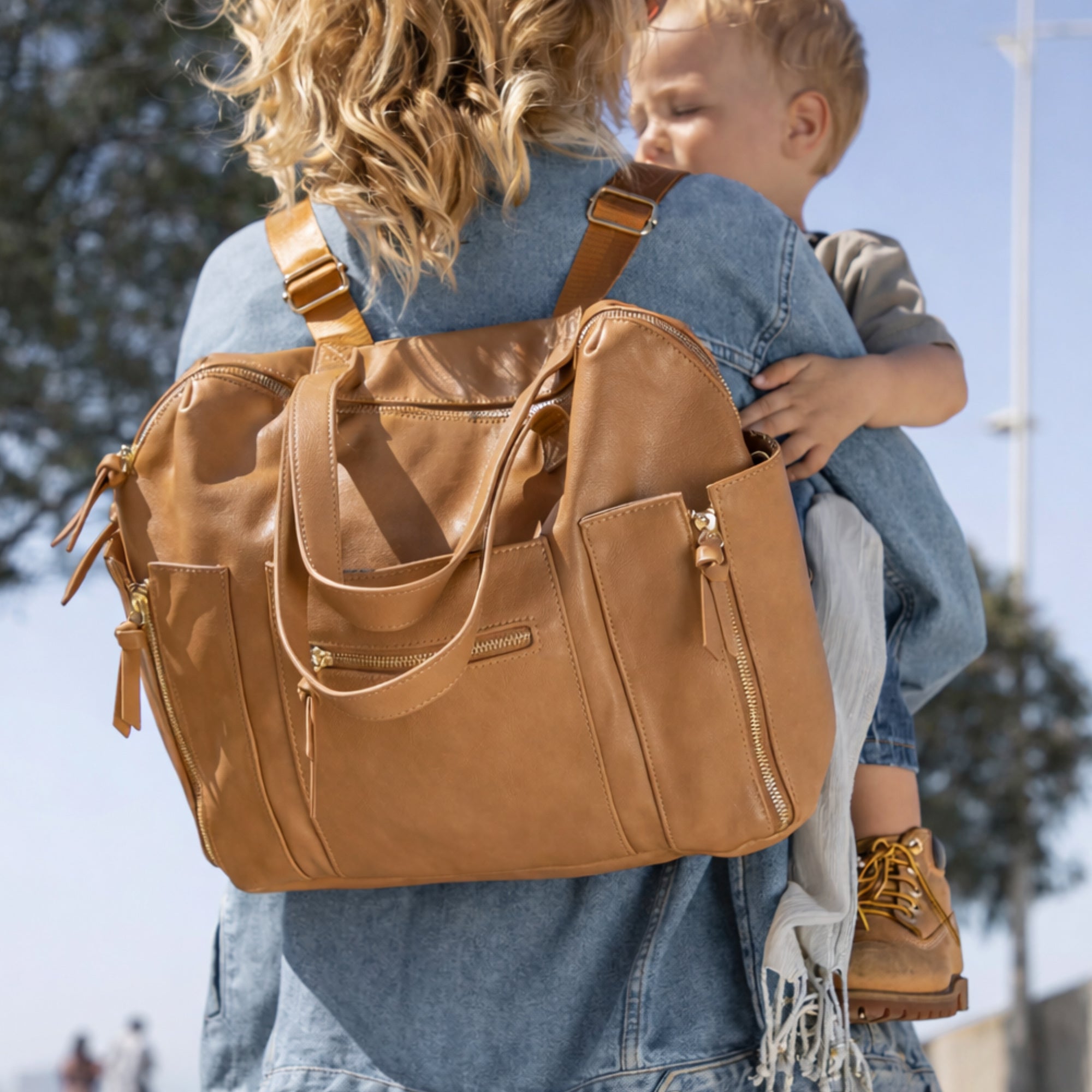 Leather Diaper Backpack